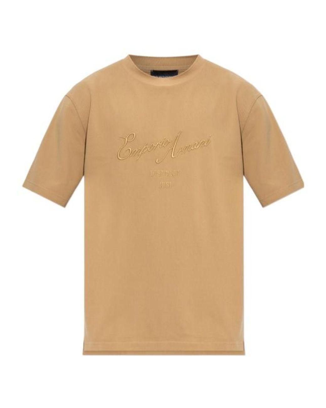 Emporio Armani Natural Embroidered Logo T-Shirt for men