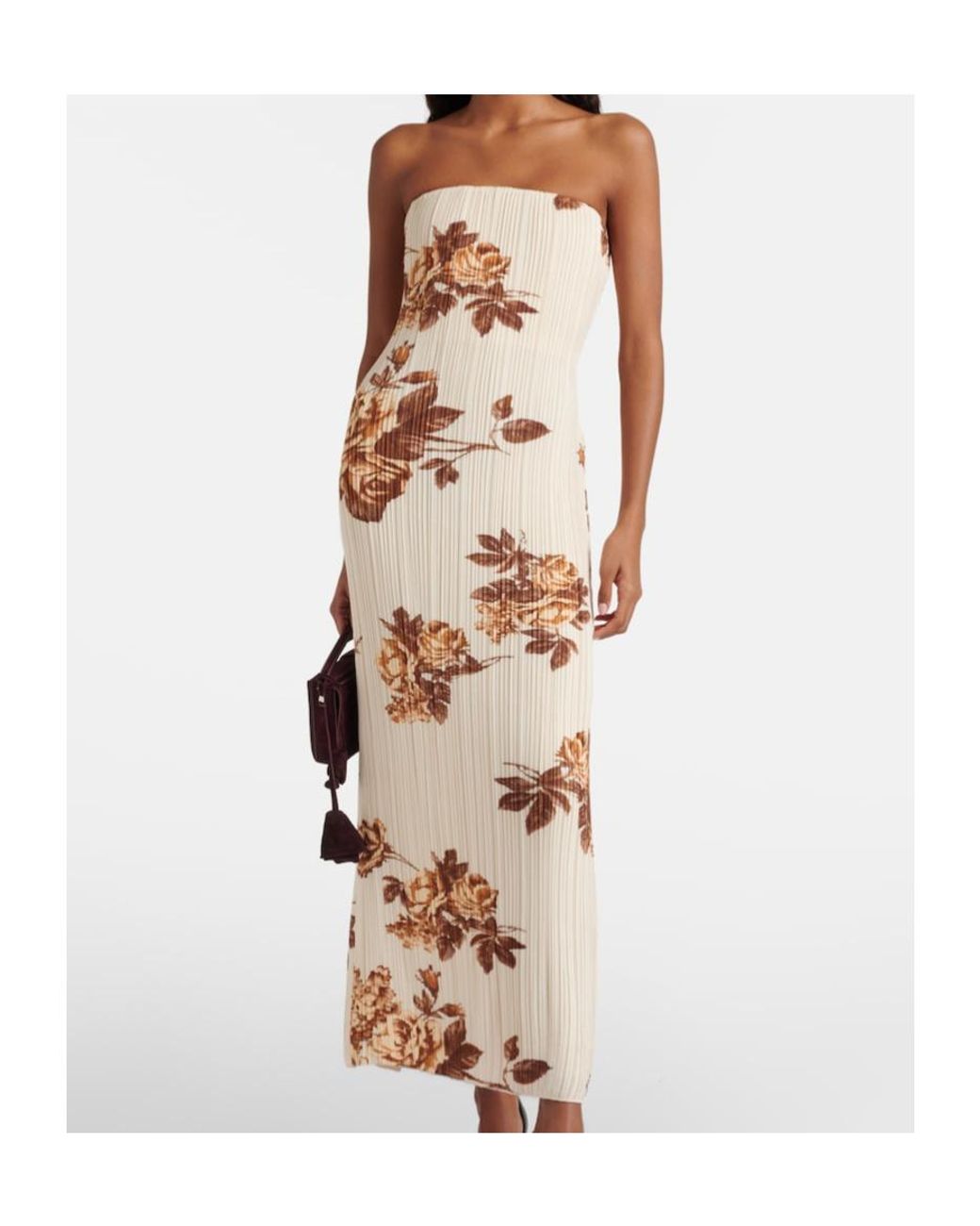 Magda Butrym Metallic Floral Ribbed-Knit Maxi Dress
