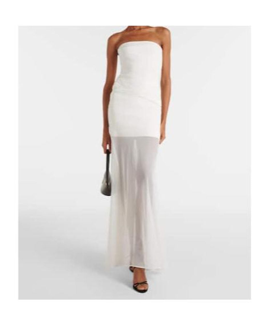 David Koma White Bridal Strapless Gathered Cady Gown