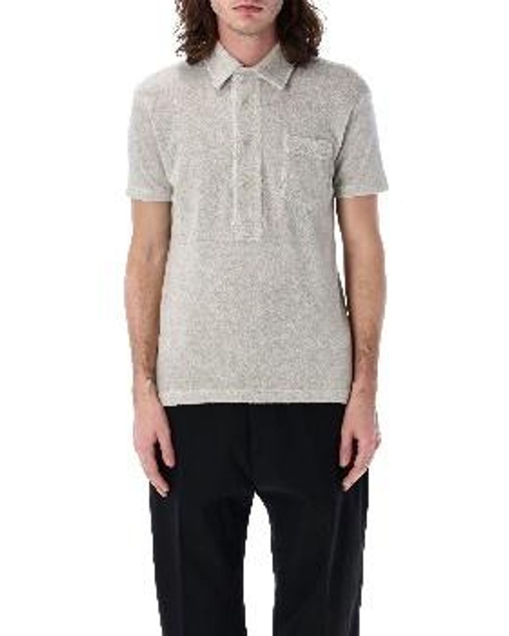 Tom Ford White Towelling Polo Shirt for men