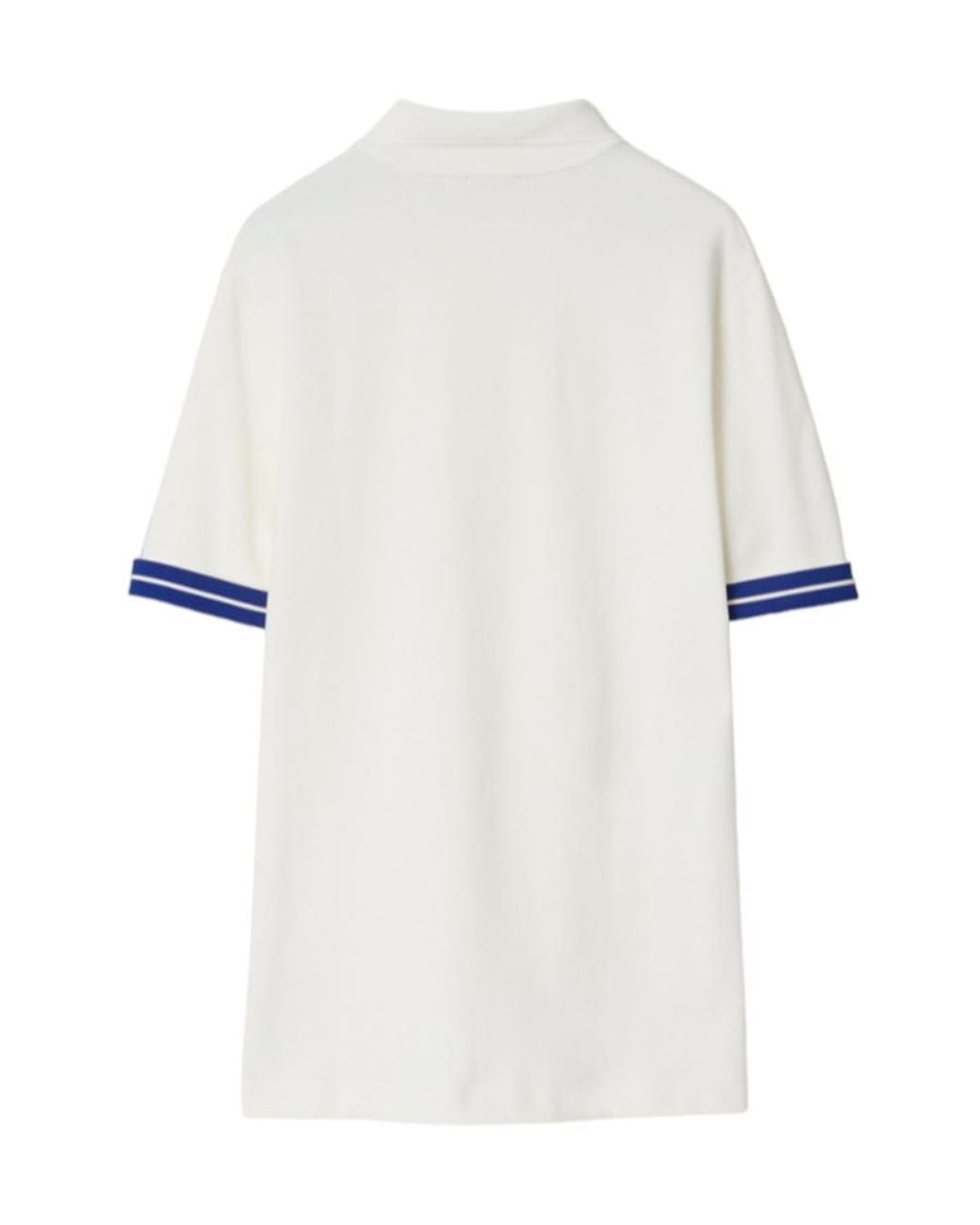Burberry White Striped-Detail Short Sleeved Polo Shirt for men