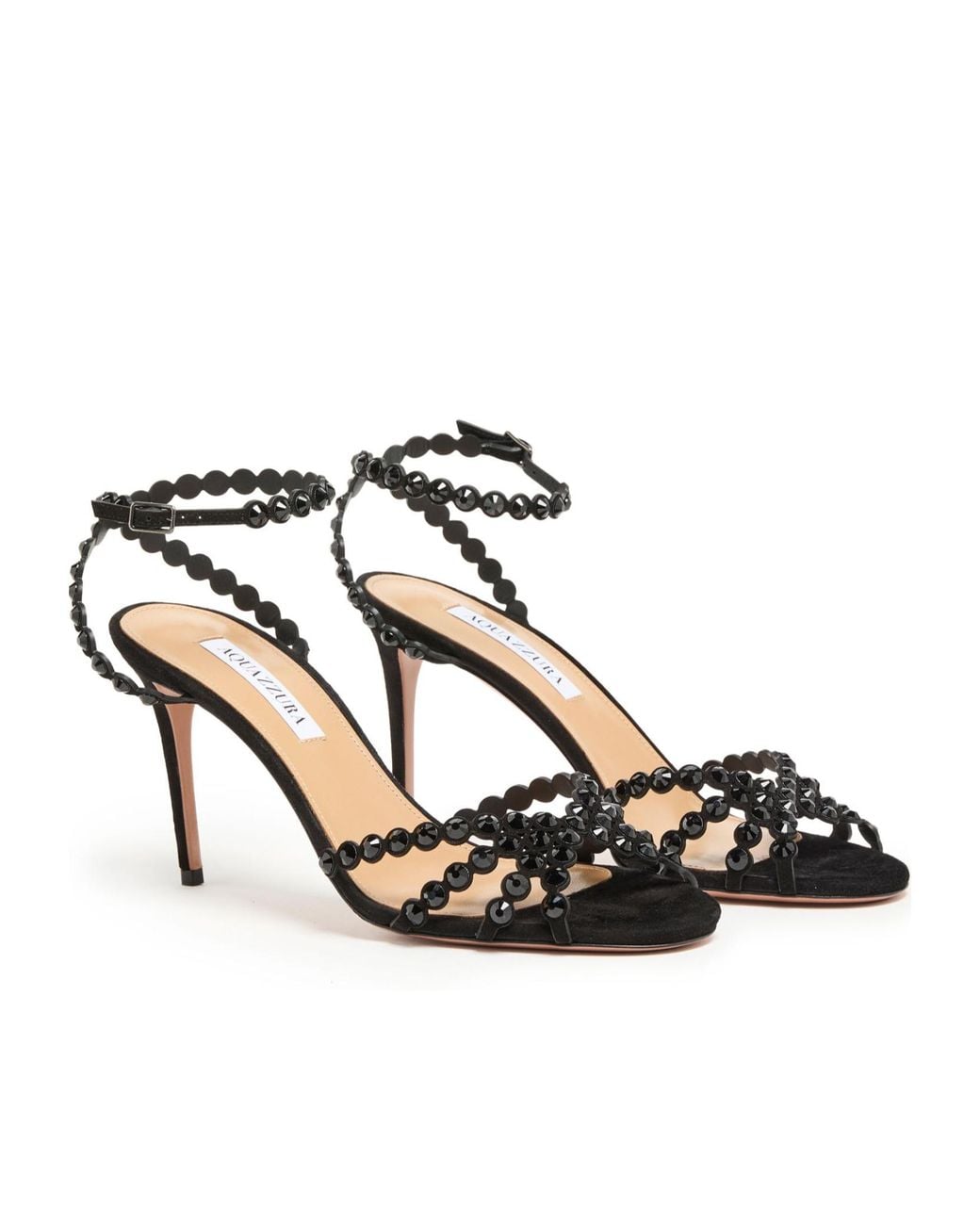 Aquazzura Black Open-Toe High-Heeled Sandals