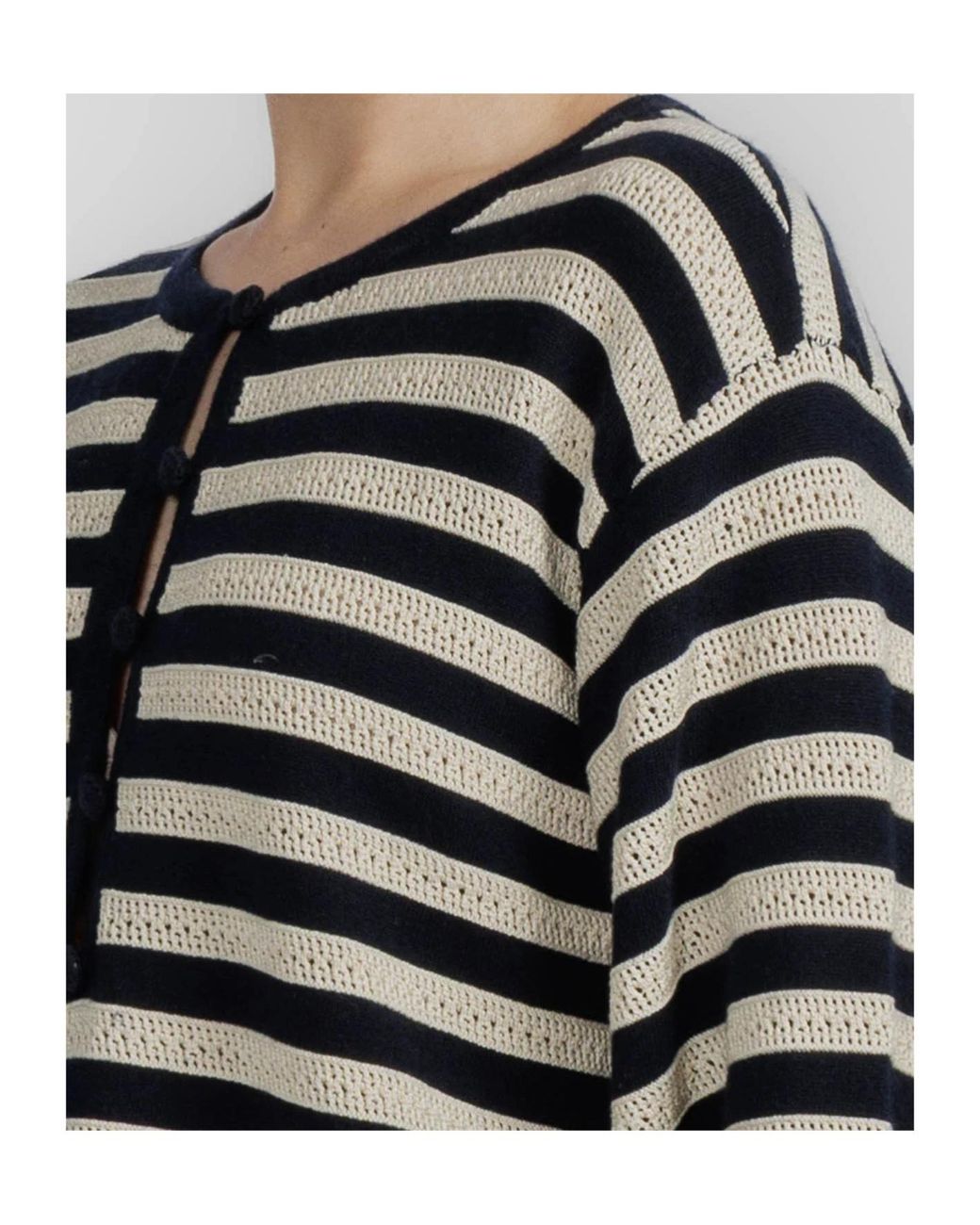 FRAME Black Striped Pullover