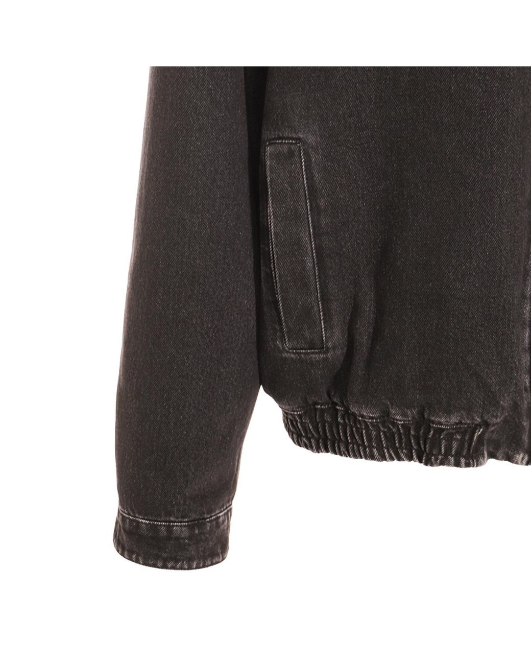 Miu Miu Black Logo-Patch Zipped Denim Padded Jacket