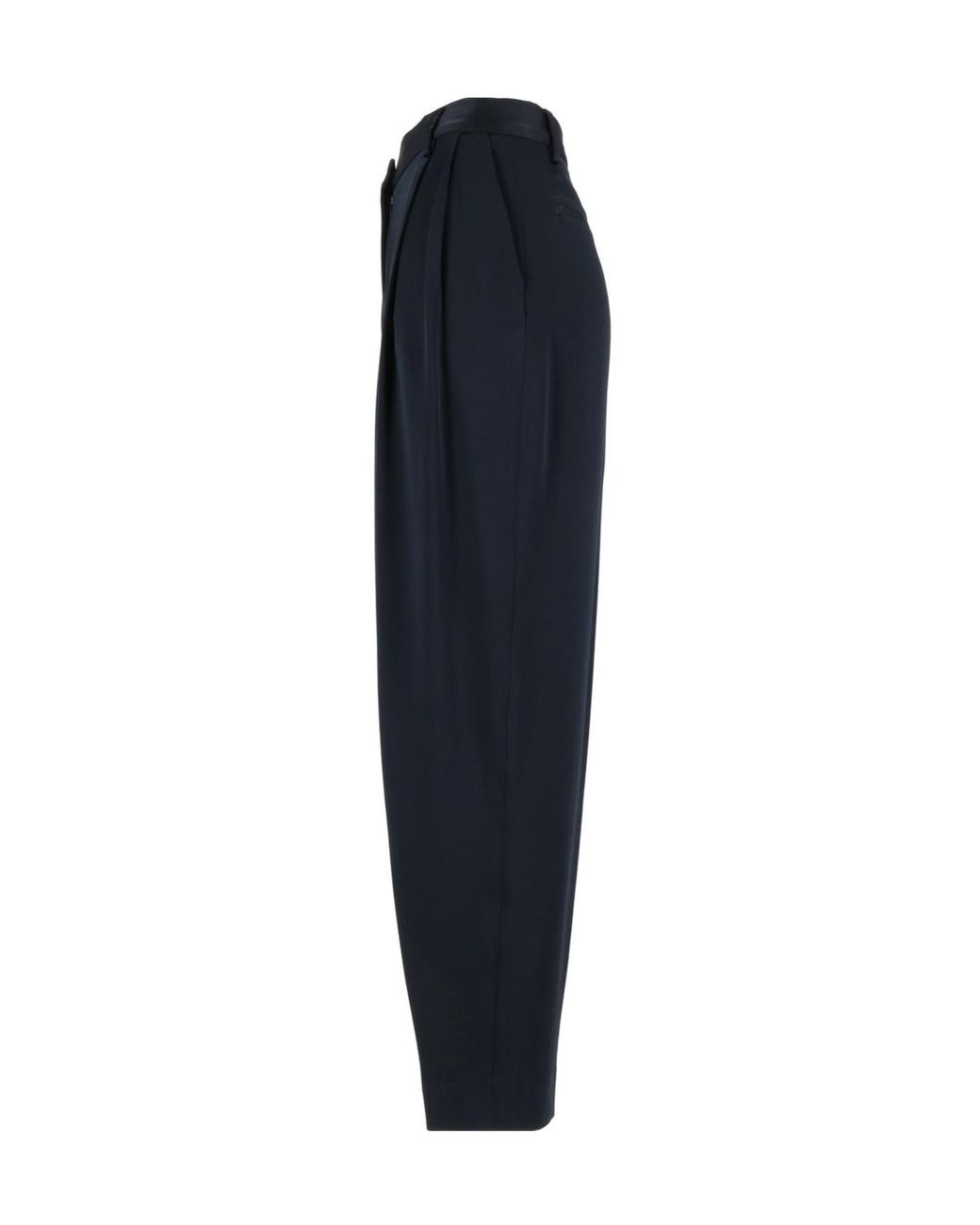 Fabiana Filippi Blue Pleated Satin-Finish Trousers