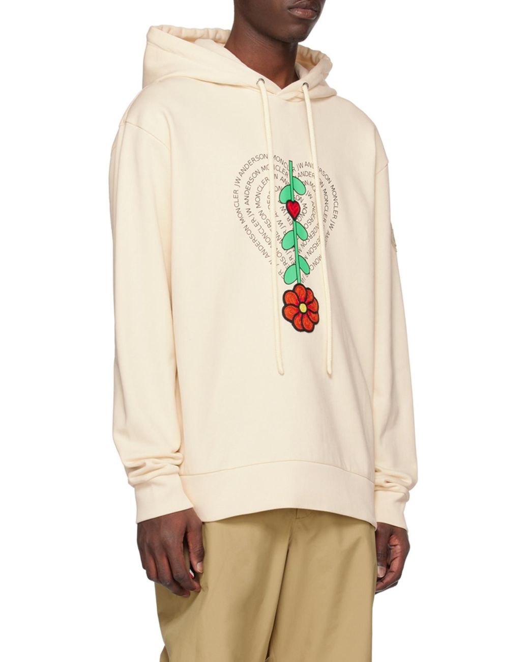 Moncler White Hooded Jersey Sweatshirt for men