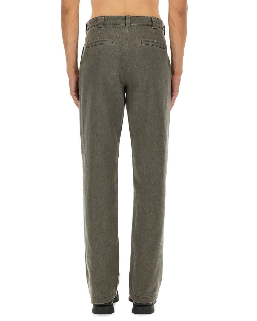 Aspesi Green Zippered Casual Pants for men