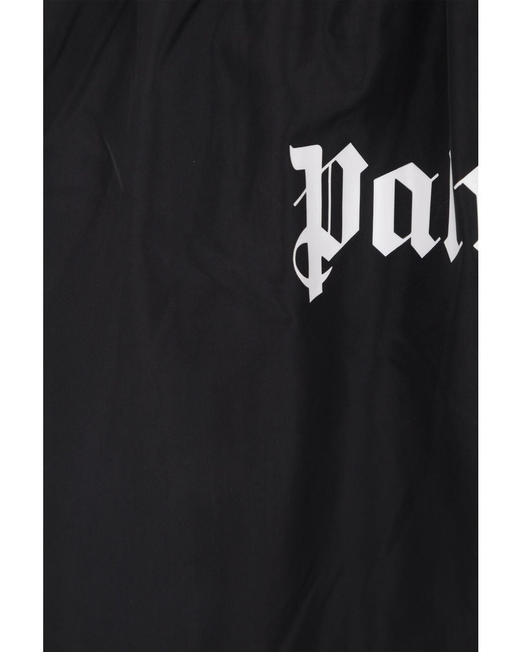 Palm Angels Black Logo Printed Drawstring Swim Shorts for men