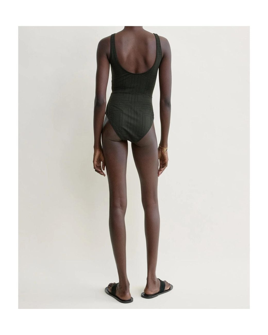 Totême Black Sleeveless One-Piece Swimsuit