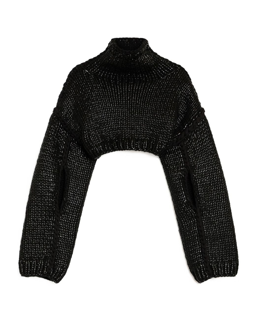 Sportmax Black High Neck Cut-Out Detailed Jumper