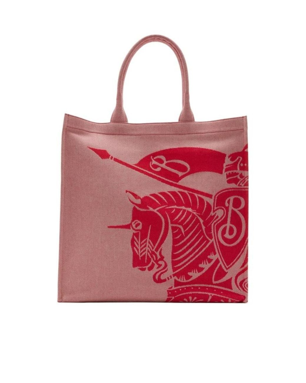 Burberry Red Medium Ekd Canvas Tote Bag for men