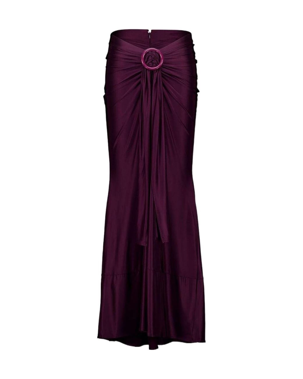 Rabanne Purple Rabanne Ruched Maxi Skirt