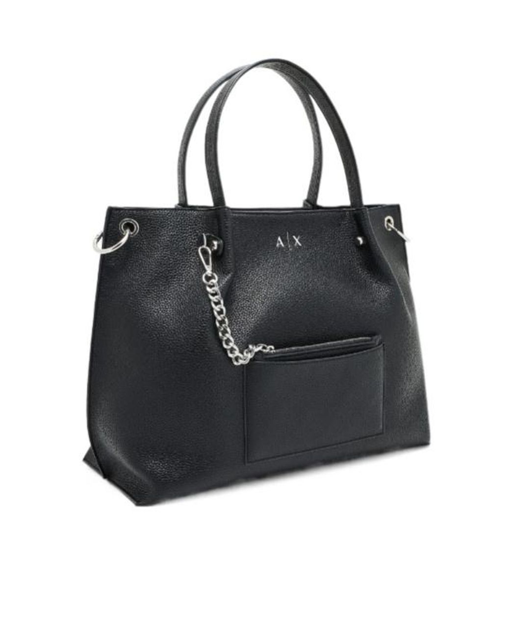 ARMANI EXCHANGE Black Technical Shopper Bag
