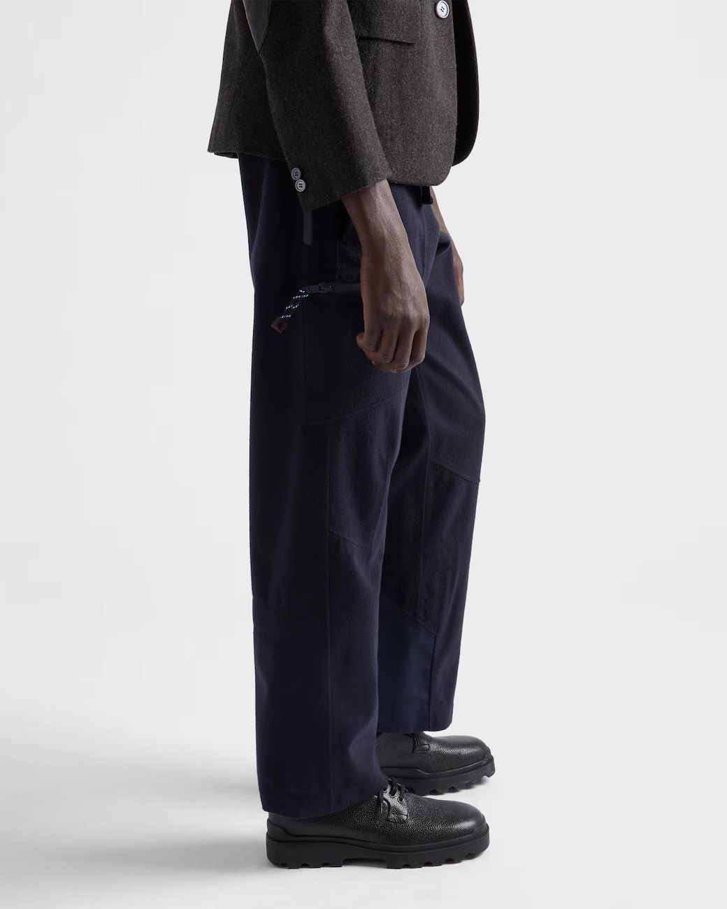 Prada Blue Technical Cashmere Pants for men