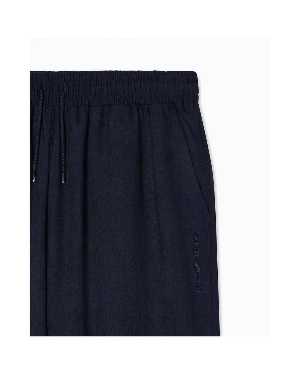Emporio Armani Blue Straight Beach Casual Pants for men