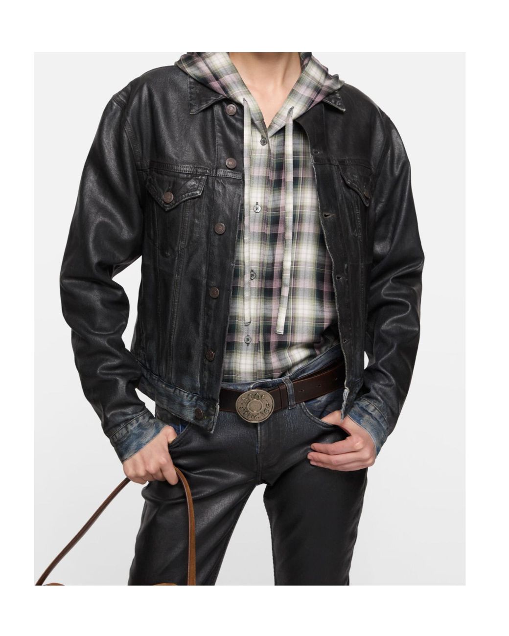 Acne Gray Coated Denim Jacket