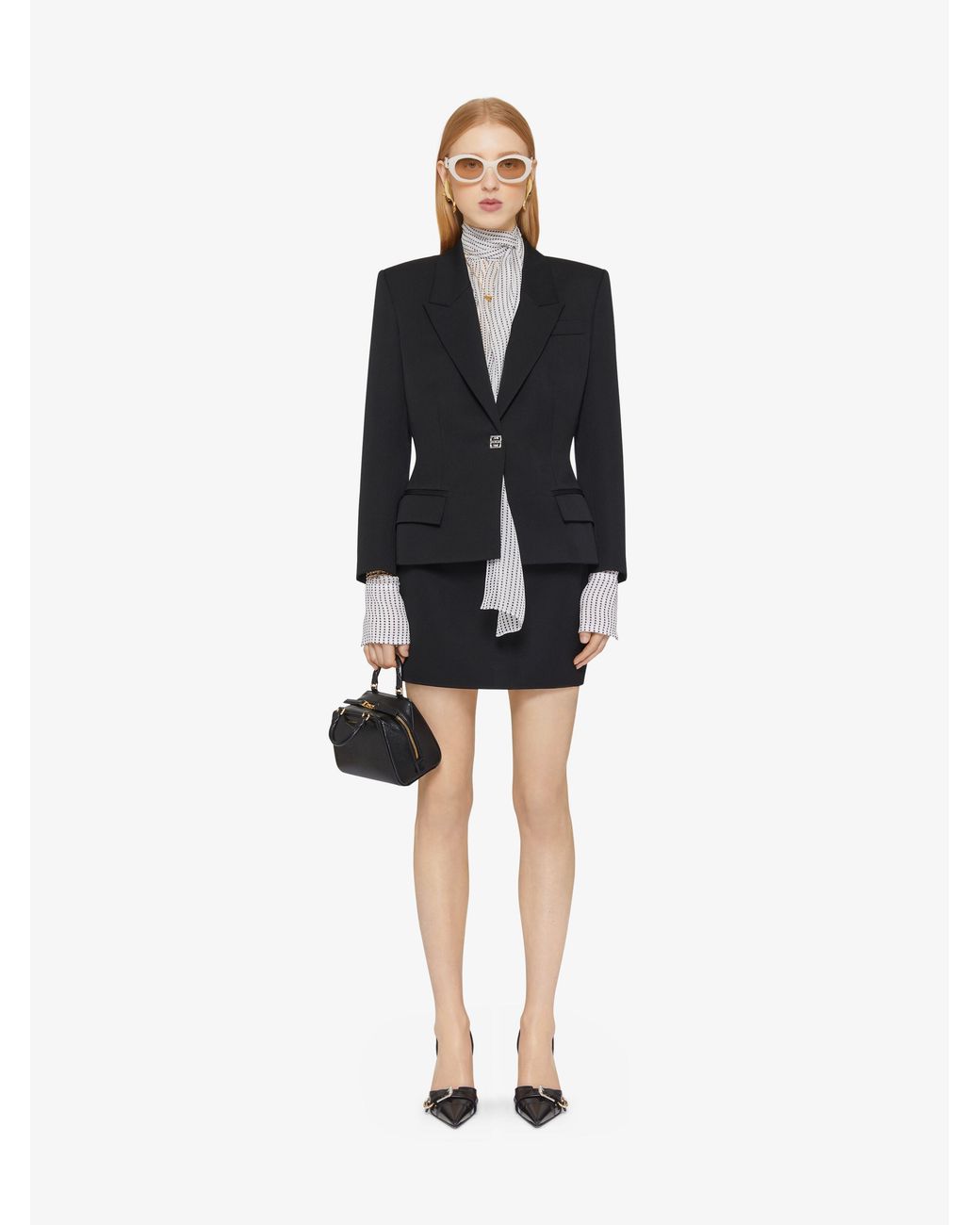 Givenchy Black Wool 4G Liquid Mini Skirt