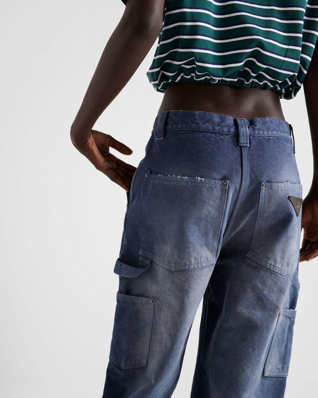 Prada Blue Canvas Cargo Pants