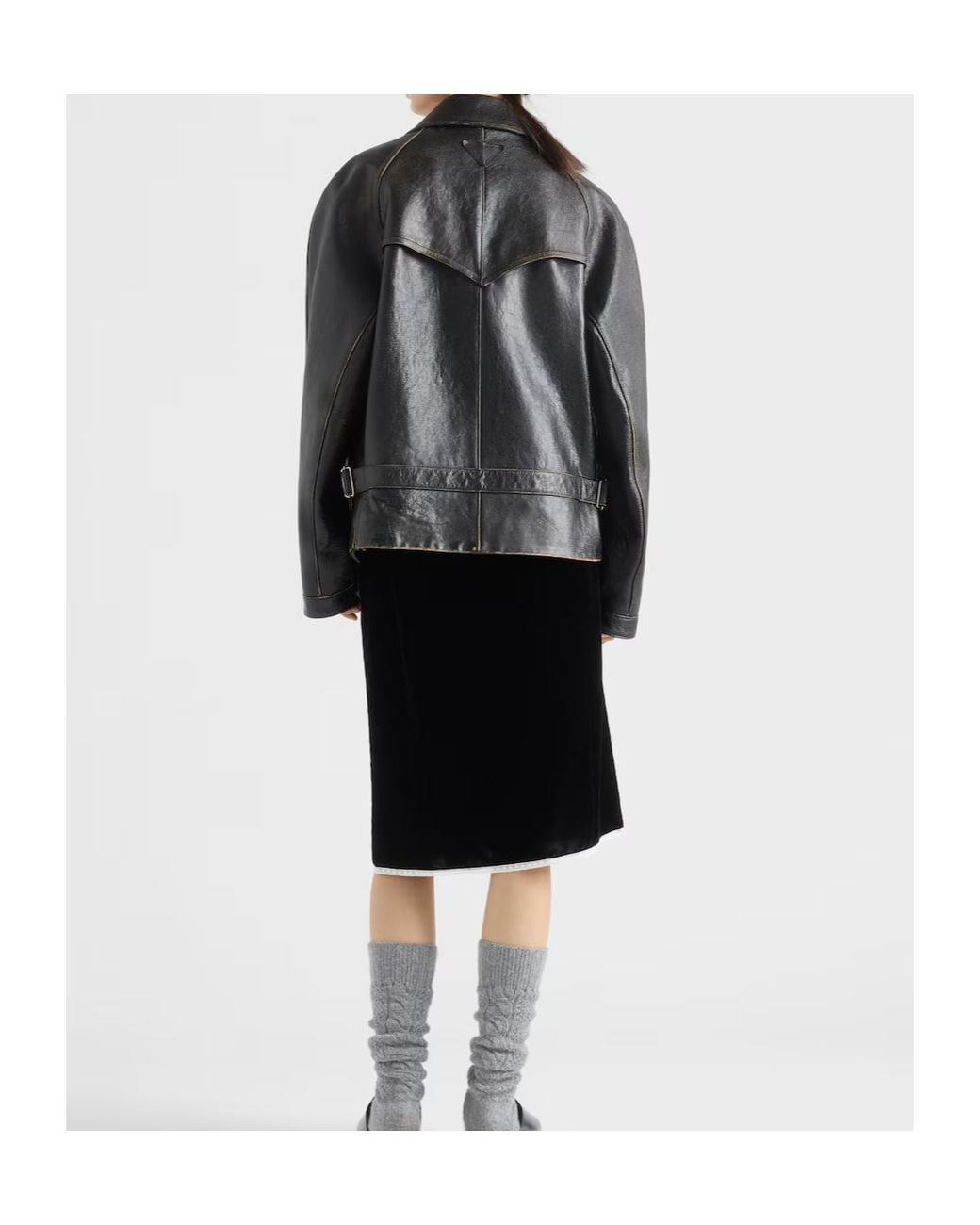 Prada Black Midi Velvet Skirt
