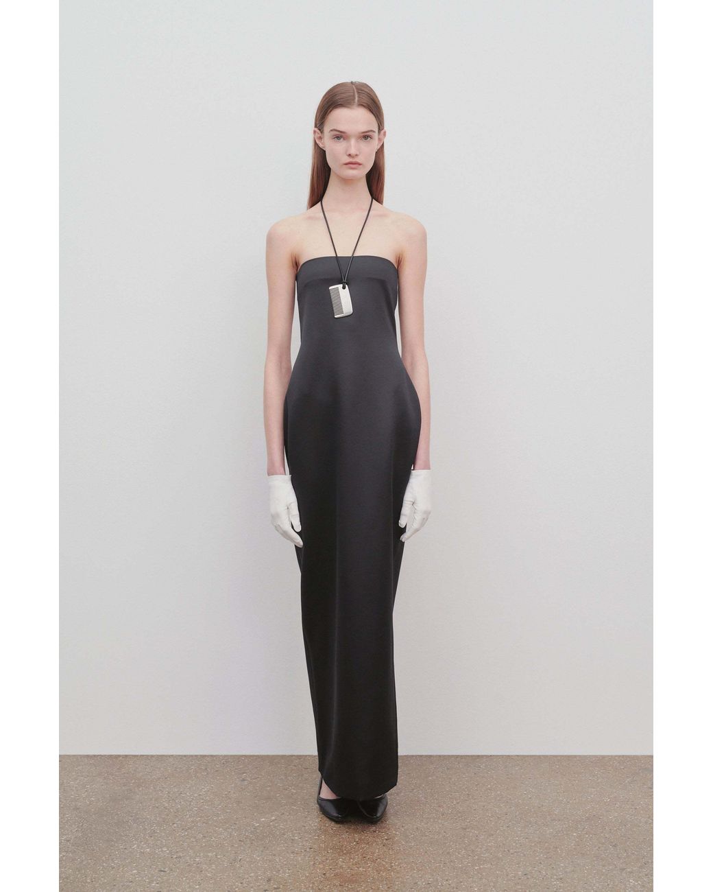 The Row Black Strapless Long Dress