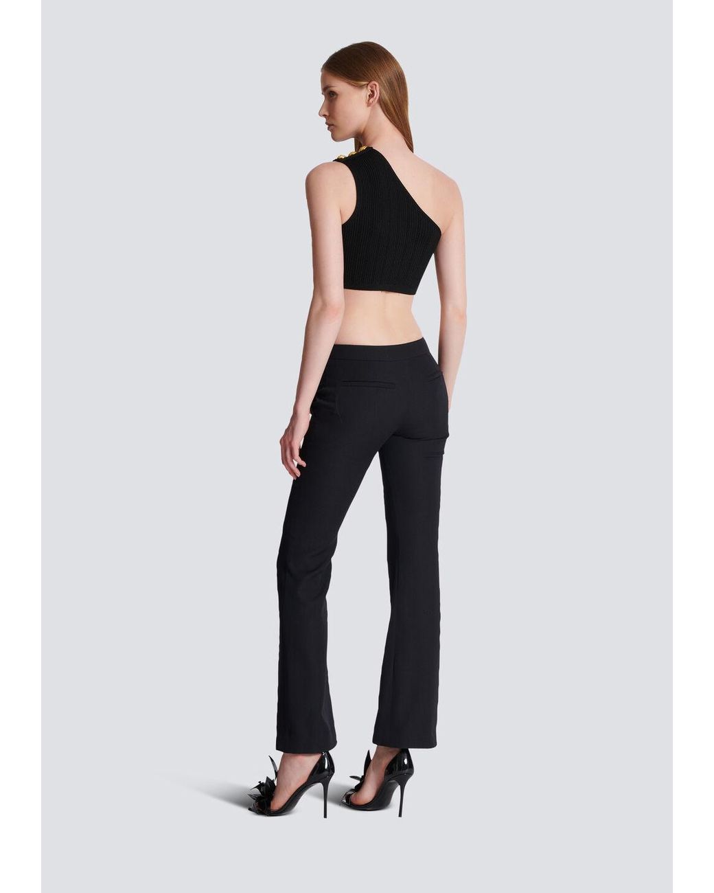 Balmain Black Low-Top Flared Trousers