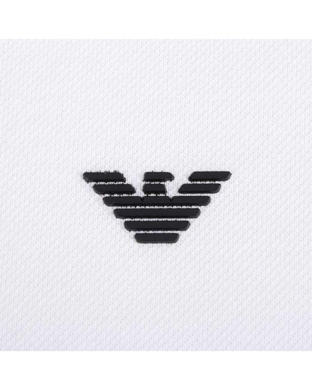Emporio Armani White Logo-Embroidered Polo Shirt for men