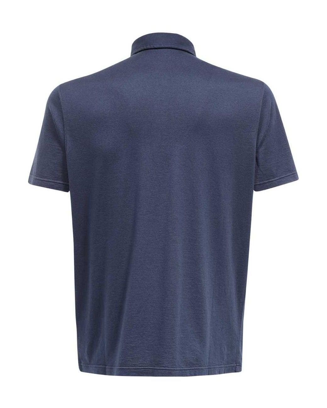 Kiton Blue Short-Sleeved Polo Shirt for men