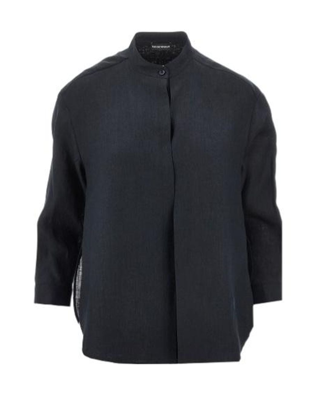 Emporio Armani Blue Logo-Detail Shirt