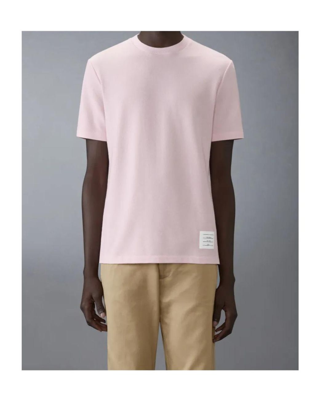 Thom Browne Pink Classic Pique 4-Bar T-Shirt for men