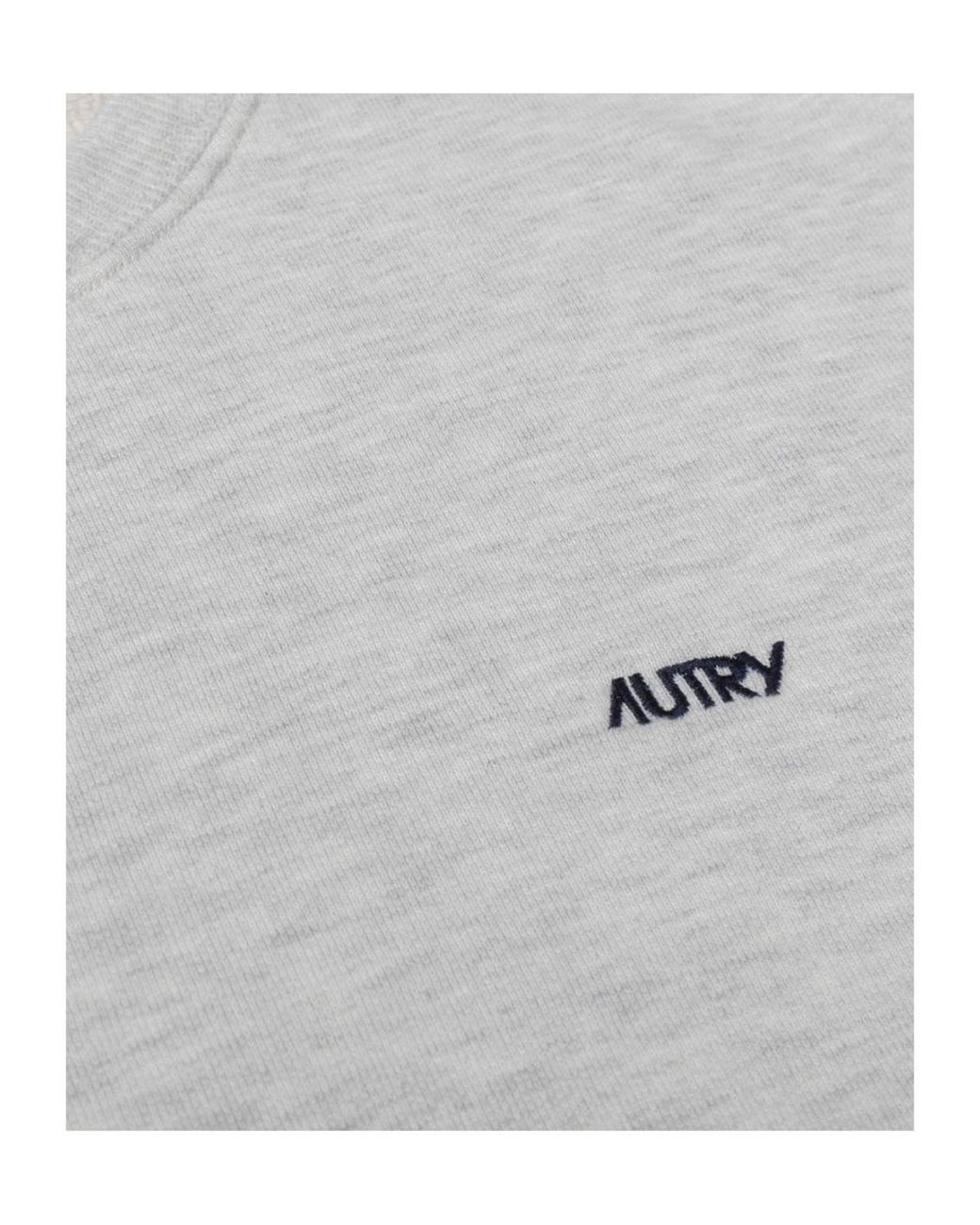 Autry Gray Logo Embroidered Crewneck Sweatshirt for men