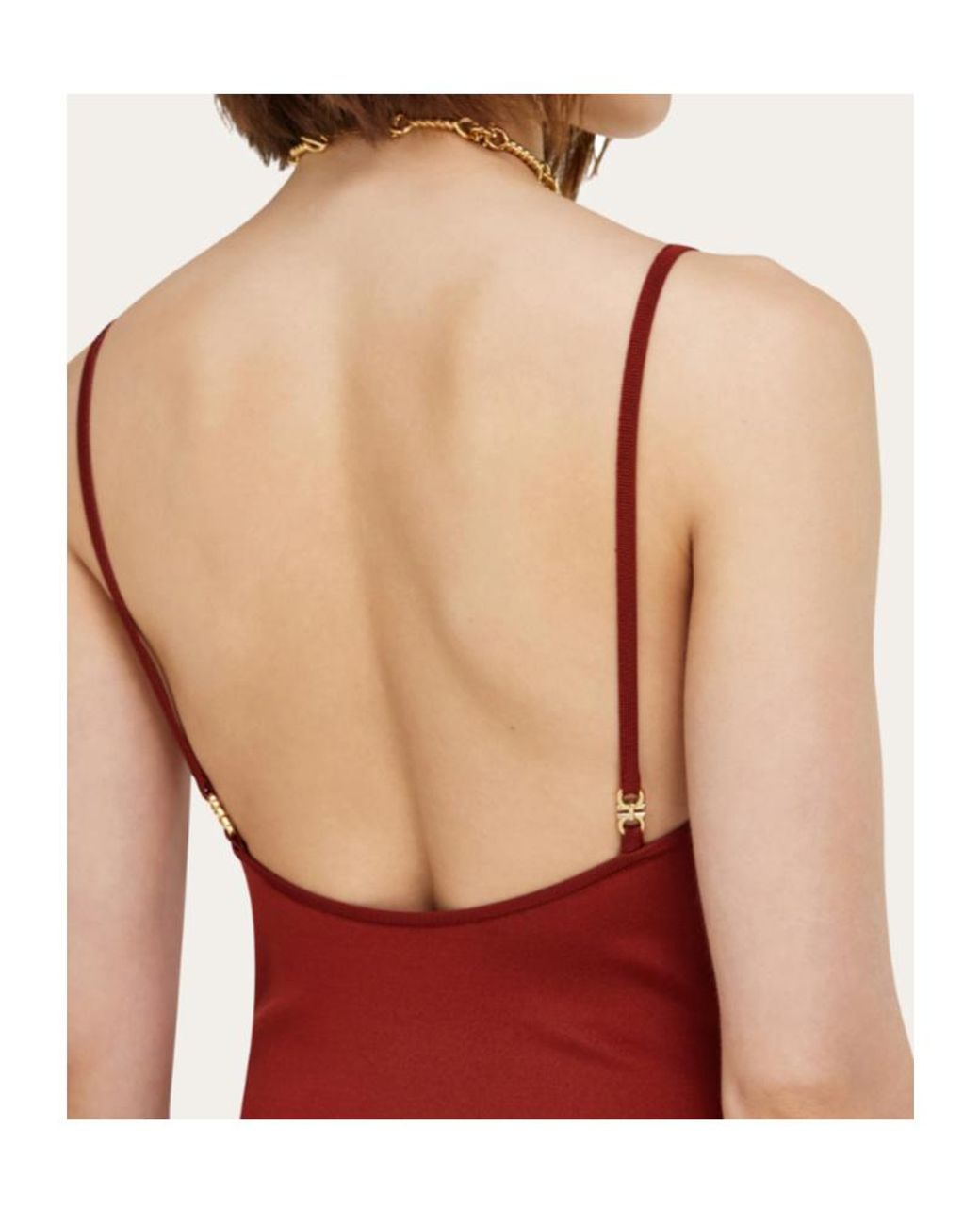 Ferragamo Red Knitted Slip Dress