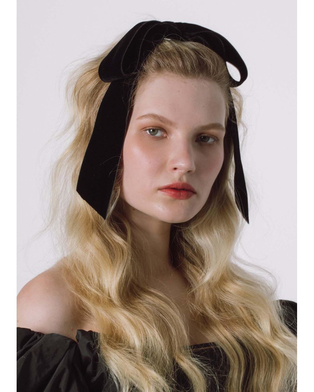 Jennifer Behr Black Bow-Detailing Velvet Head Piece