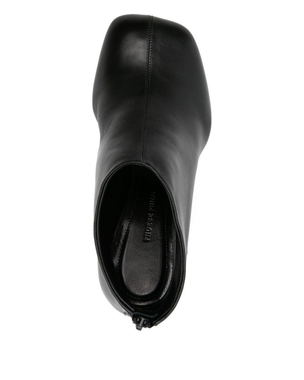 Phoebe Philo Black Square Toe Ankle Boots