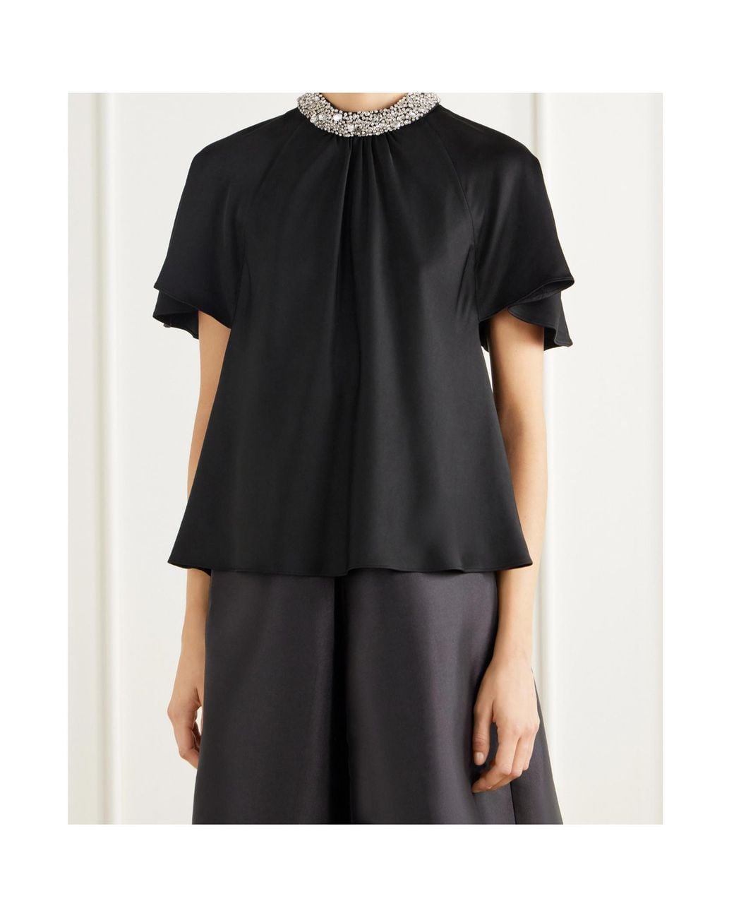 Jonathan Simkhai Black Loreta Crystal-Embellished Top