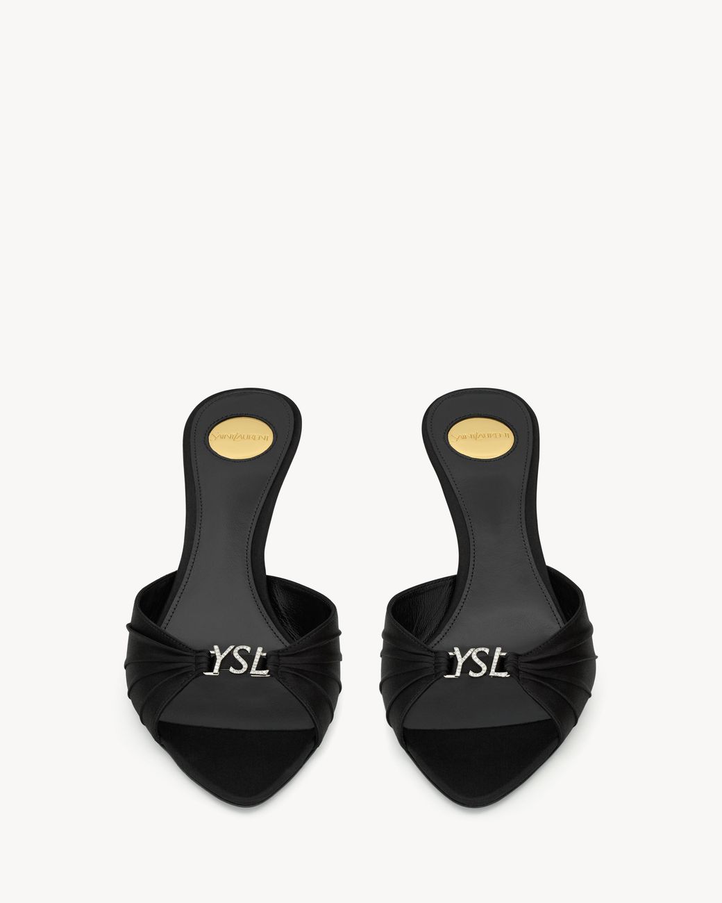 Saint Laurent Black Jerry Logo Embellished Mules