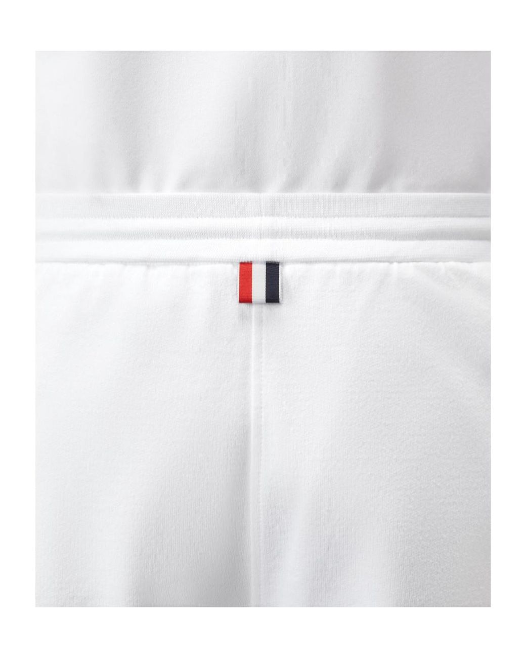 Thom Browne White 4-Bar Loopback Shorts for men