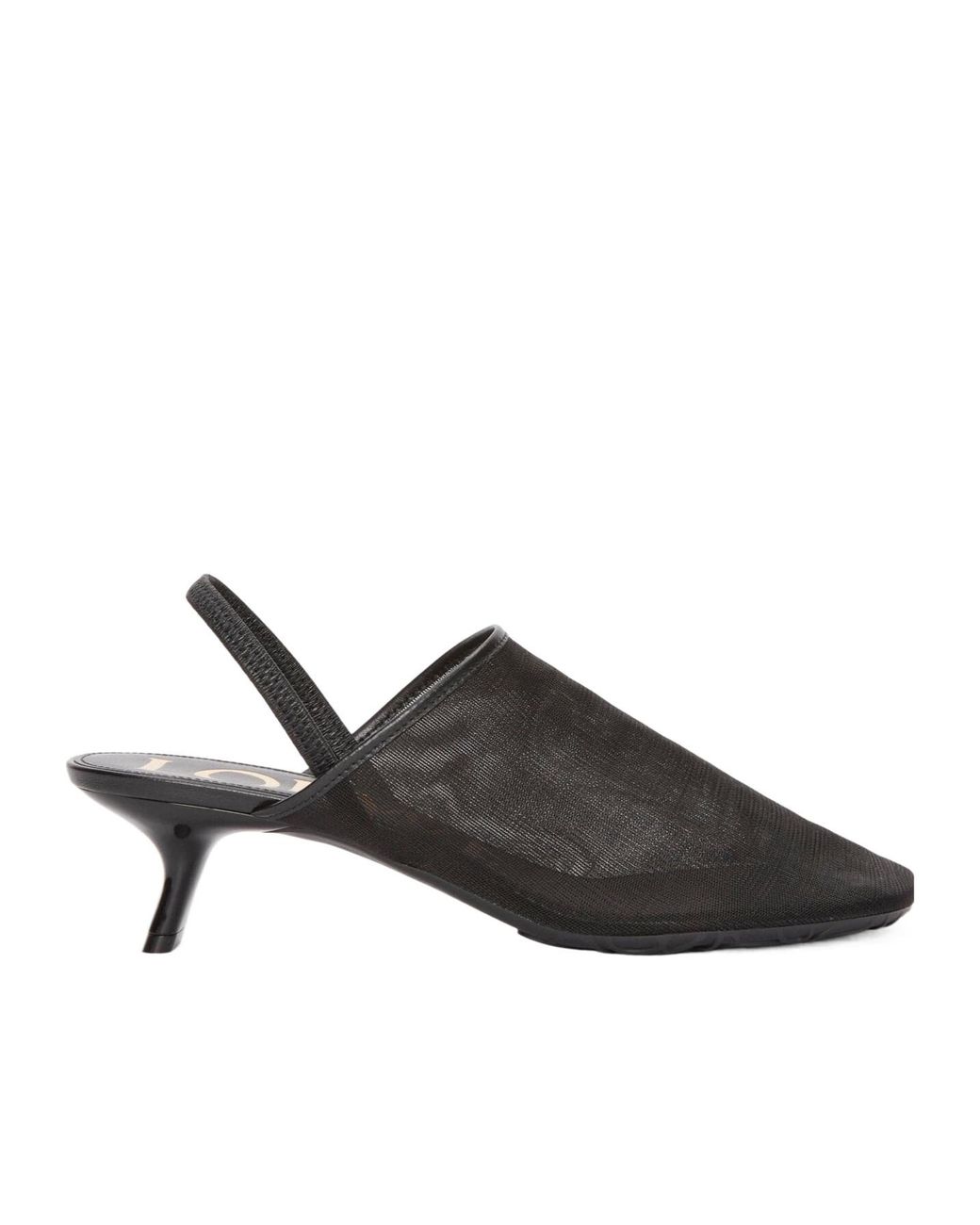 Loewe Black Petal Slingback Heeled Sandals