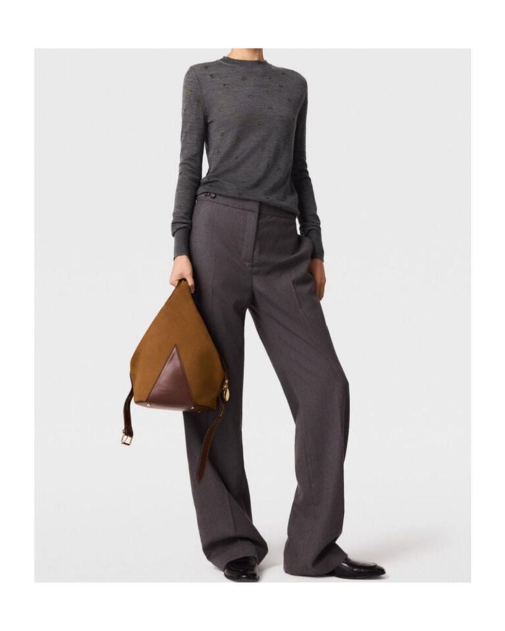 Stella McCartney Gray Embroidered-Star Sweater