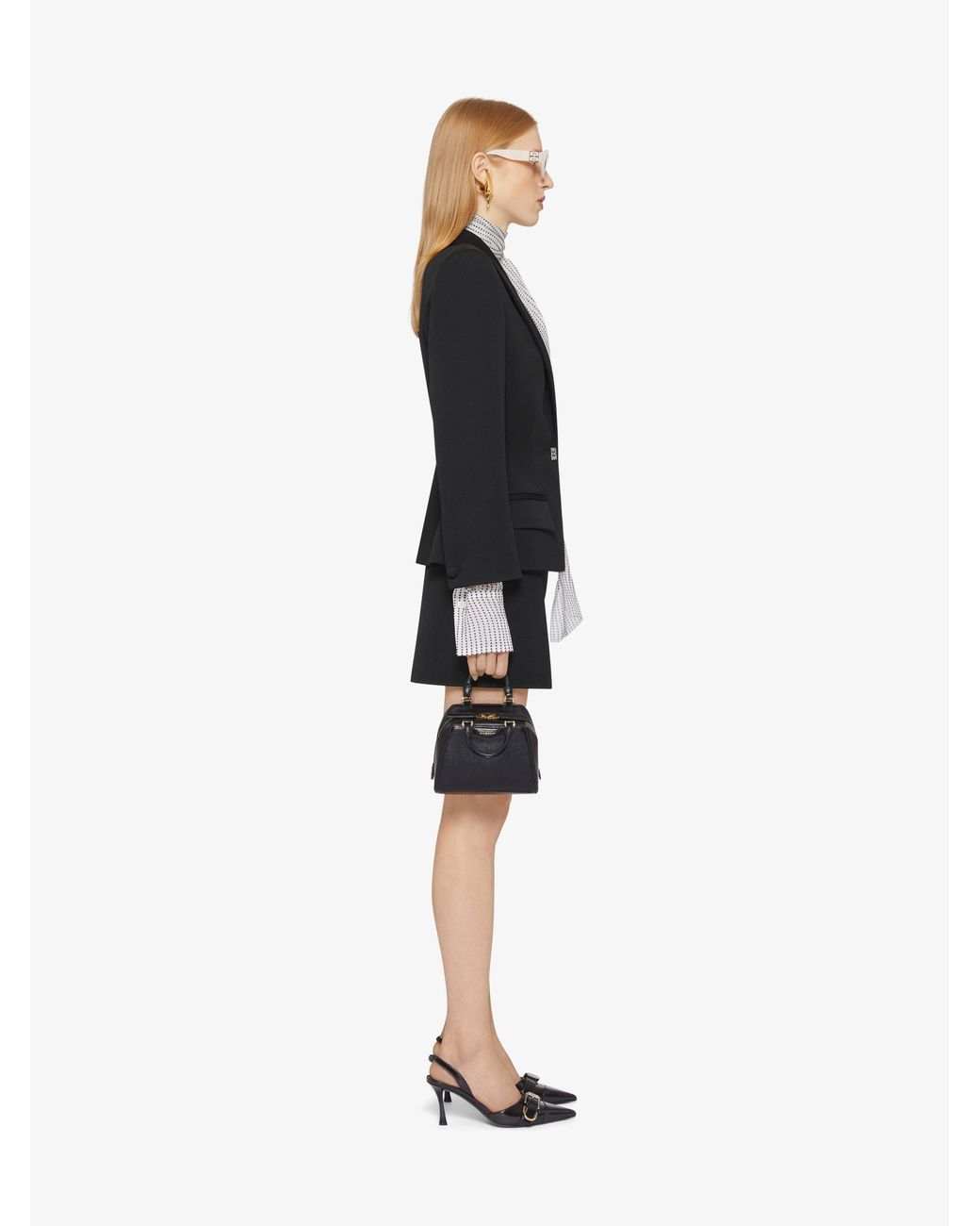 Givenchy Black Wool 4G Liquid Mini Skirt