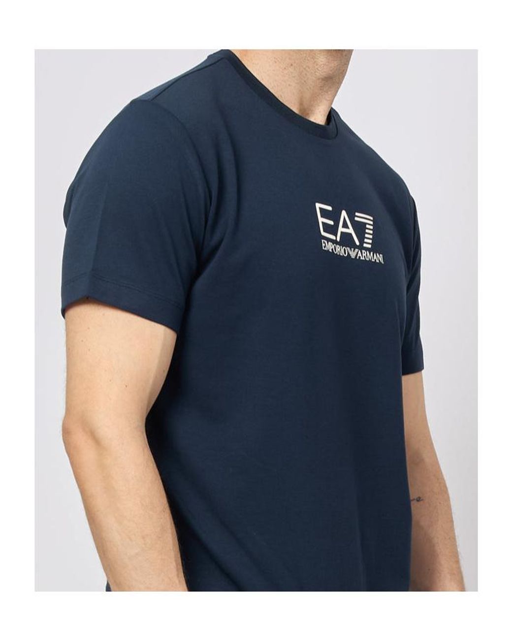 EA7 Blue Short-Sleeved T-Shirt for men