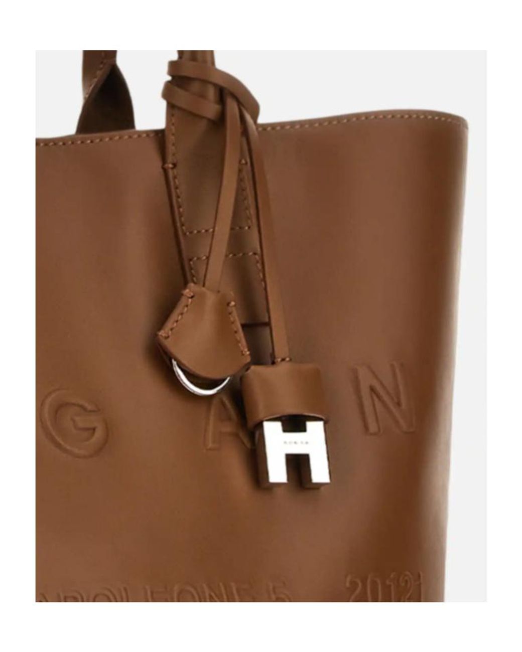 Hogan Brown Small Address Shopping Bag