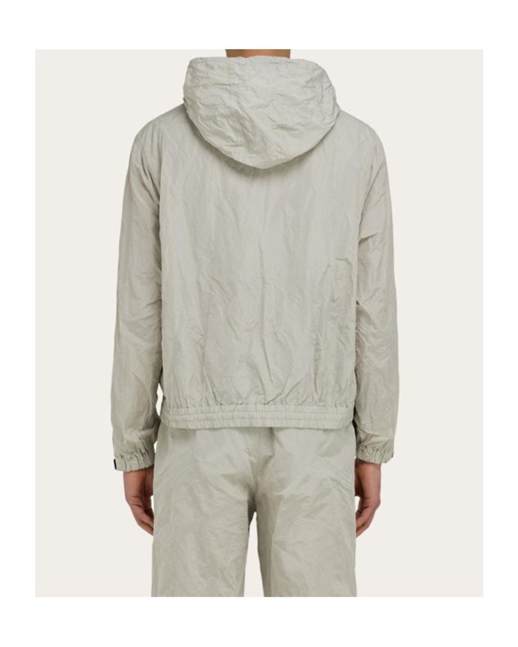 Ferragamo Gray Ferragamo Hooded Windbreaker Jacket for men