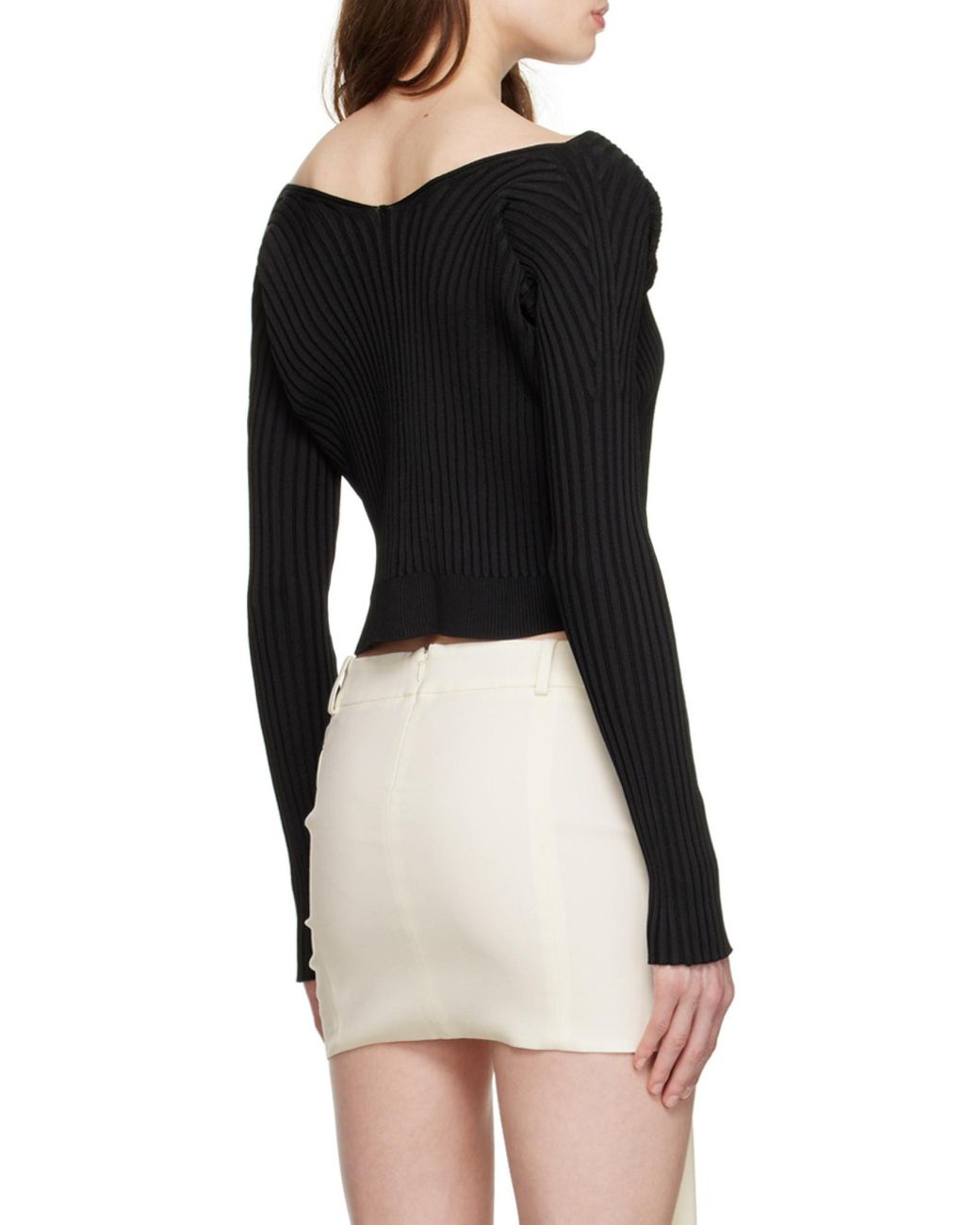 Jacquemus Black Logo Plaque Long-Sleeved Cardigan