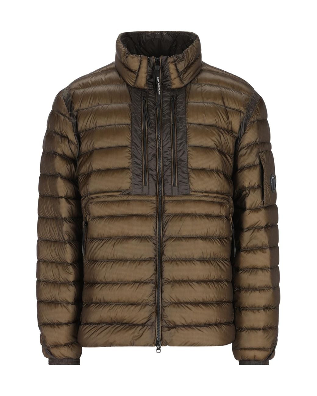 C P Company Green Goggle Chest Pocket Down Jacket for men