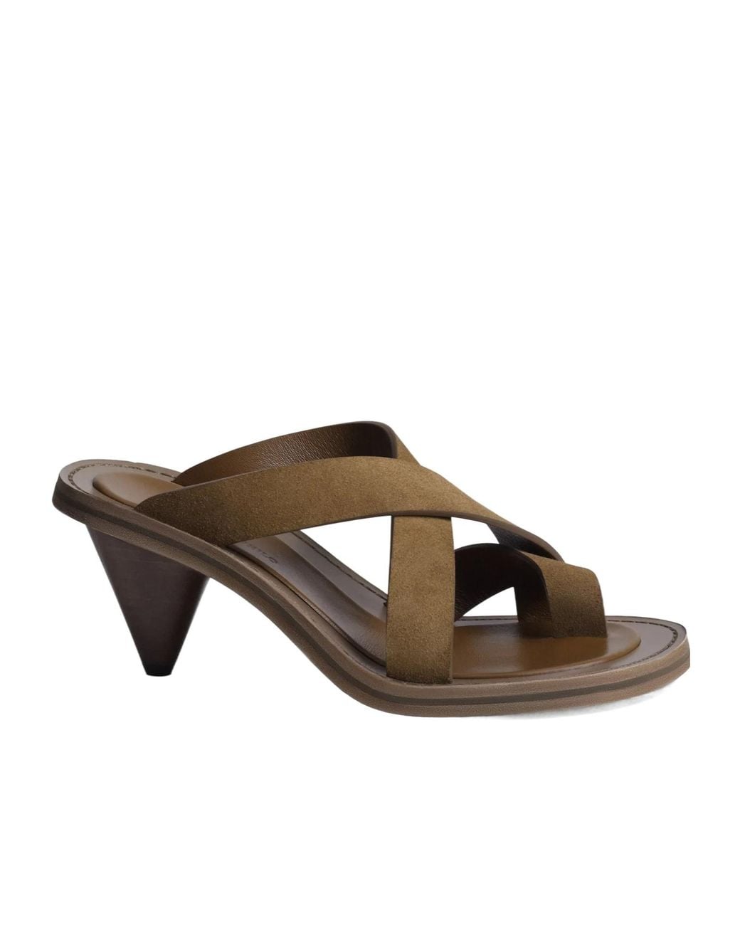 Phoebe Philo Brown Round-Toe High-Heeled Sandals