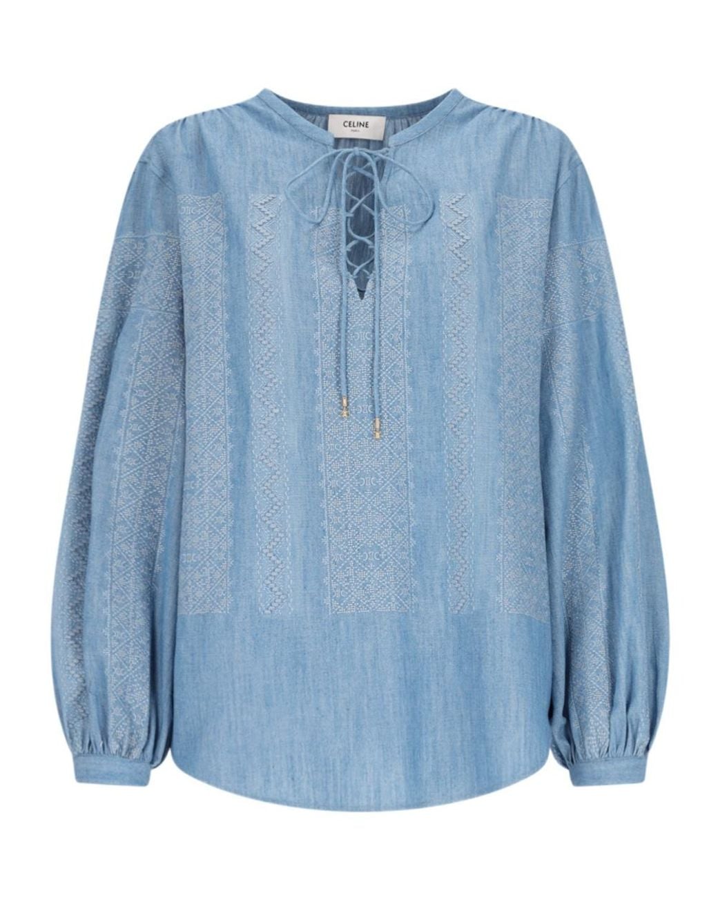 Céline Blue Embroidered Romy Blouse