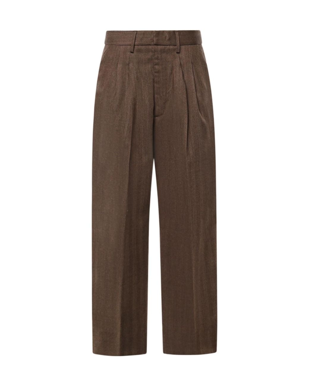 Dondup Brown Pleated Wide-Leg Pants