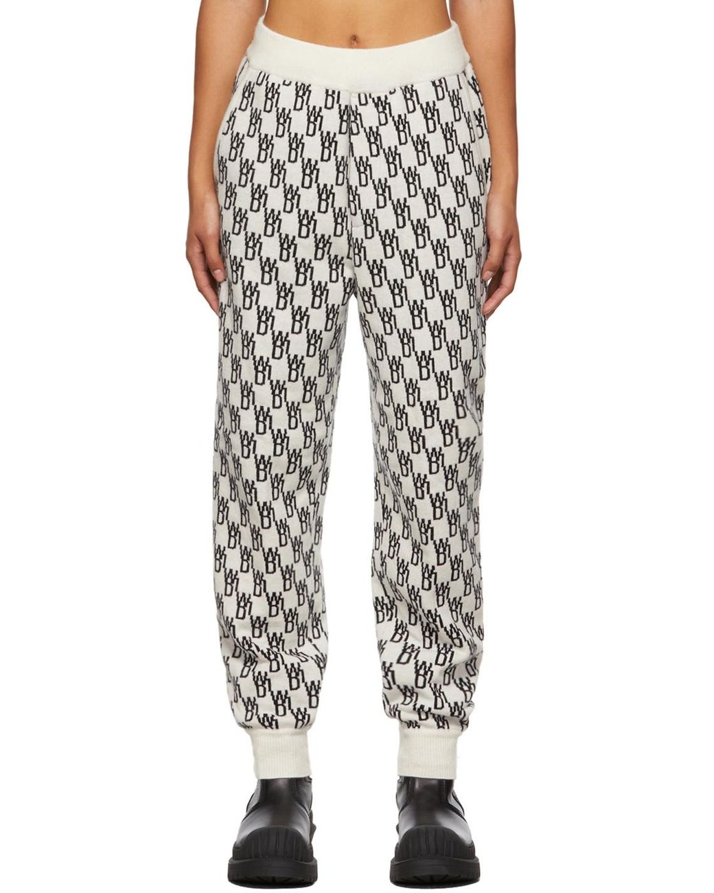 we11done Multicolor Monogram Intarsia-Knit Track Pants