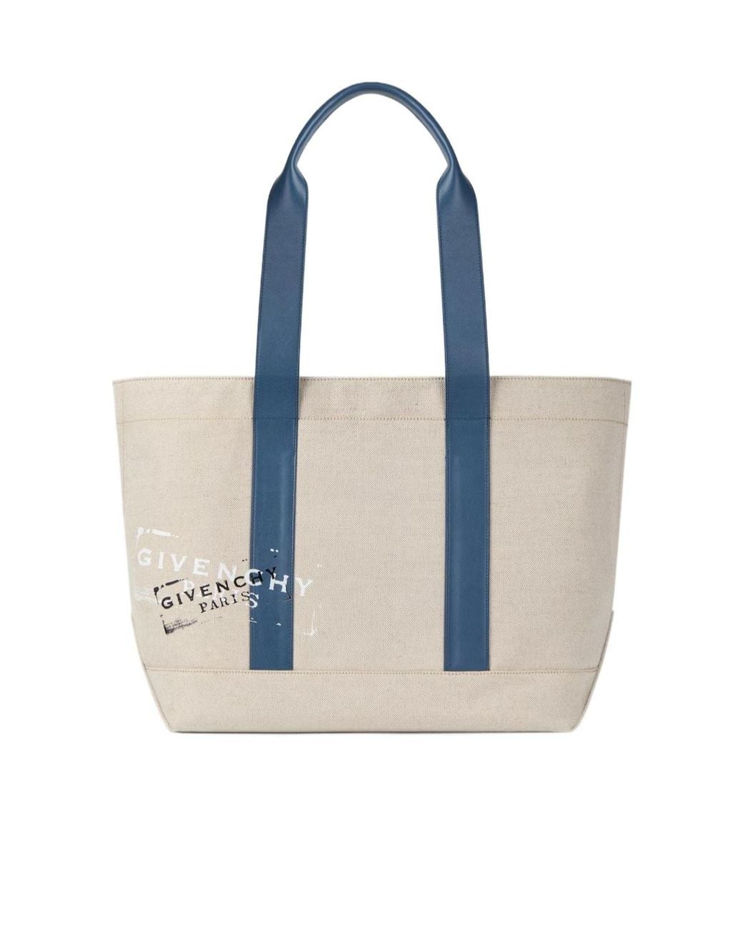 Givenchy Blue Logo Large Canvas Tote Bag for men
