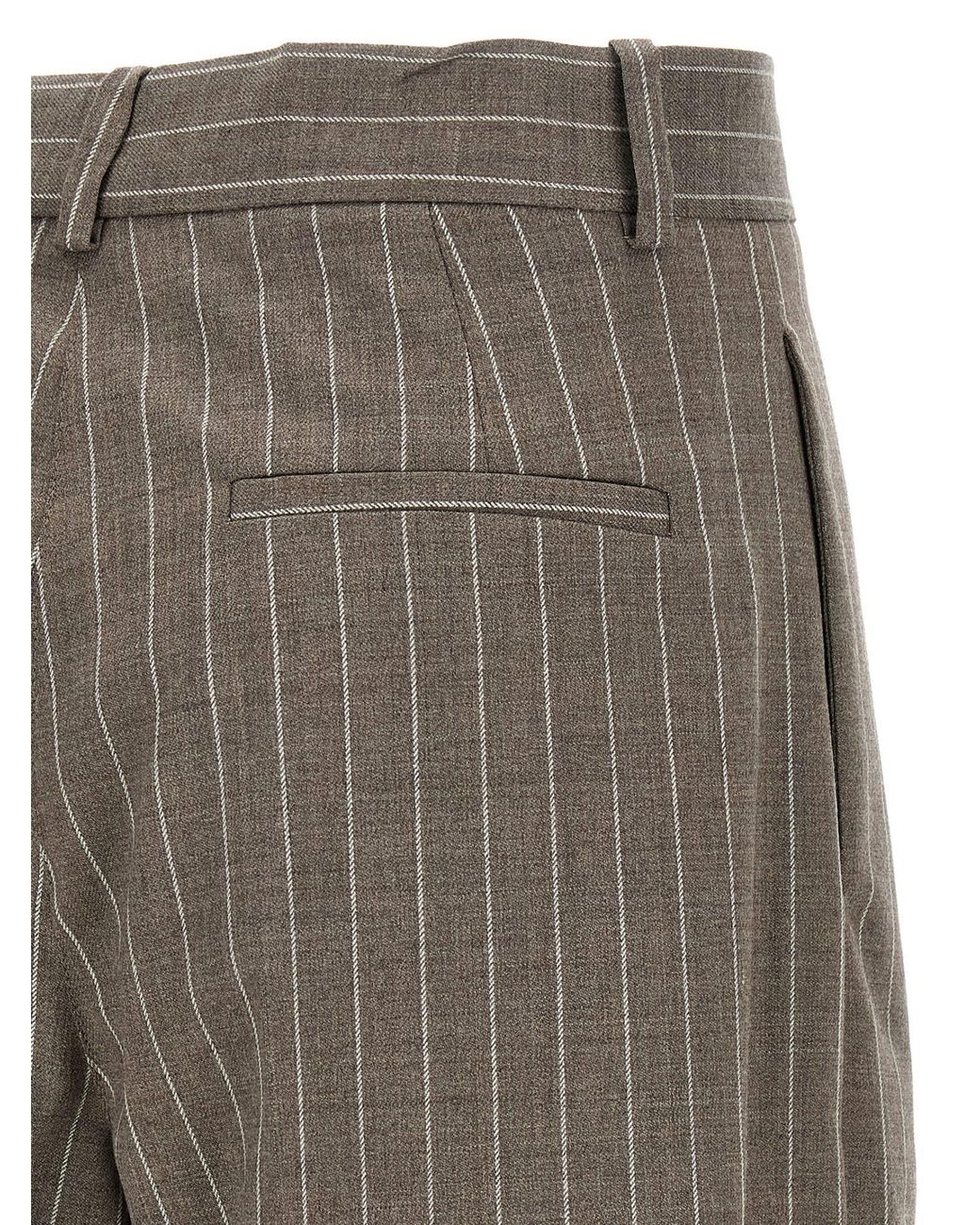 P.A.R.O.S.H. Gray Striped Shorts